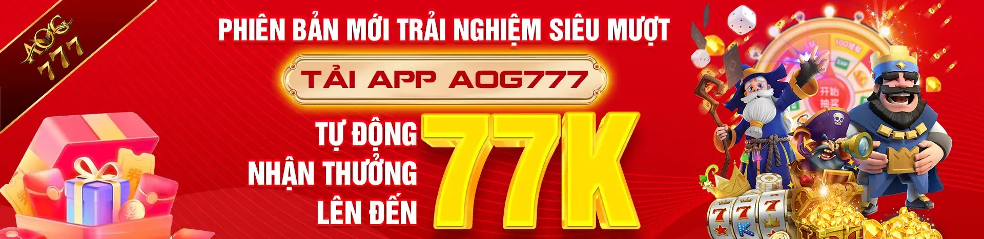 Aog777b com khuyến mãi tải app nhận 77k